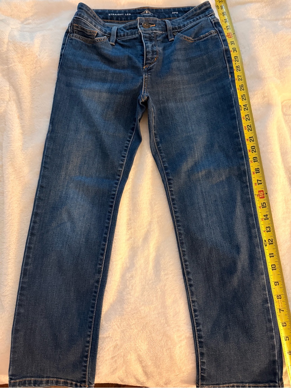St. John's Bay Women's Straight Leg Jeans - Indigo Blue Wash